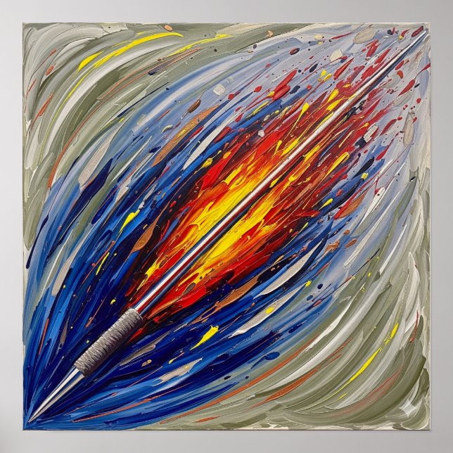 Poster Pintura em linha de onda (Frente)