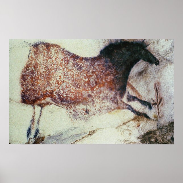 Póster Pintura em rocha de um cavalo galopante, c.17000 B (Frente)