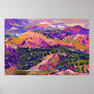 Poster Pintura em Semi Abstrato da Paisagem do Colorado