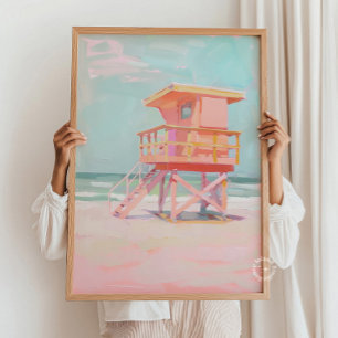 Poster Pintura em Torre de Salvação Costeira, Arte em Par