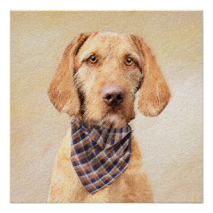 Póster Pintura em Vizsla com Cabelo Frio - Arte Cachorra