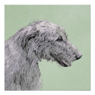 Póster Pintura em Wolfhound Irlandês - Arte em Cachorro O