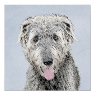Póster Pintura em Wolfhound Irlandês - Arte em Cachorro O
