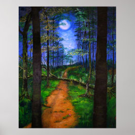 Poster Pintura em Woodland - Abandono da Lua