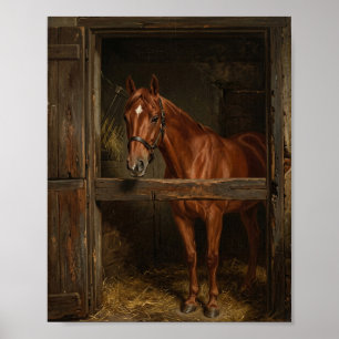 Poster Pintura Equestre Antiga de Cavalo I