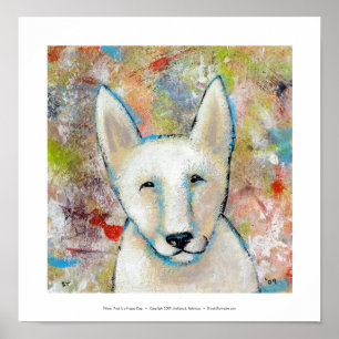 Póster Pintura feliz da arte do cão - pastor do