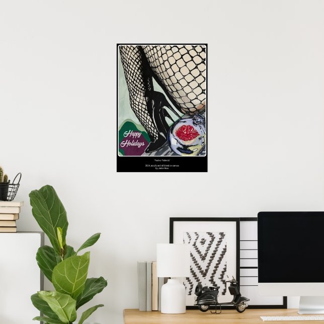 Poster Pintura 'Festive Fishnets' em  (Escritório em casa)
