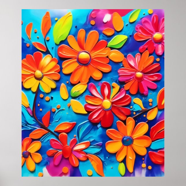 Poster Pintura Floral Joyful (Frente)