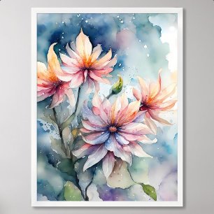 Poster pintura floral tristeza continua graciosa em lágri