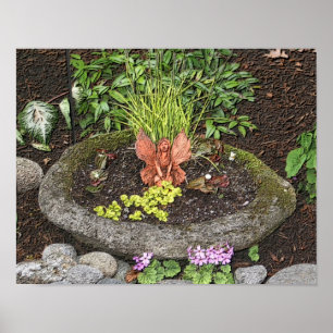 Poster Pintura Fotográfica de Fada de Jardim Flor