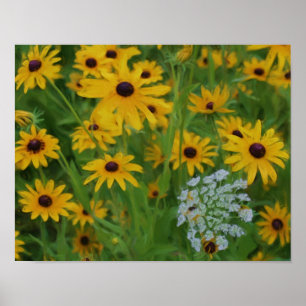 Póster Pintura Fotográfica de Susan Daisy Flower de olhos
