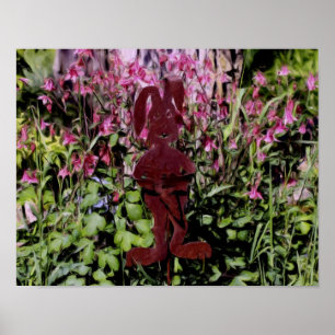 Poster Pintura Fotográfica do Óleo de Flor do Coelho Rust