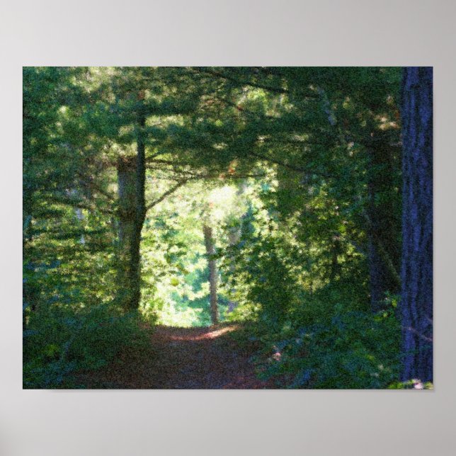 Póster Pintura Fotográfica do Woodland Path Seurat Oil (Frente)