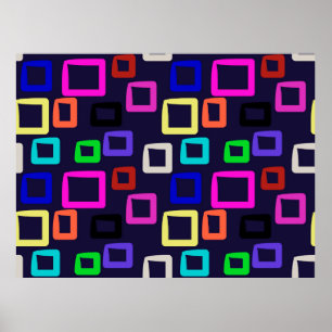 Poster Pintura geométrica quadrada, design gráfico sem co