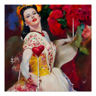 Póster Pintura Gerada pela Rainha dos Corações AI