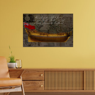 Poster Pintura Histórica do Navio de Linha HMS Jersey