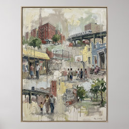 Poster Pintura Impasto da Vida na Rua do Bronx