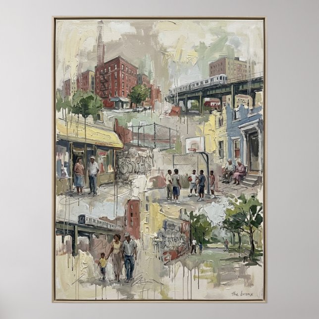 Poster Pintura Impasto da Vida na Rua do Bronx (Frente)