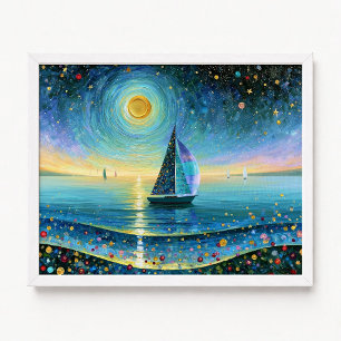 Poster Pintura Impasto Sob Lua Cheia
