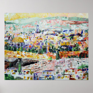 Póster Pintura Impressionista de Jerusalem Israel