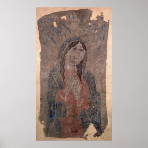 Poster Pintura indiana de Madonna, 1675 do couro cru do