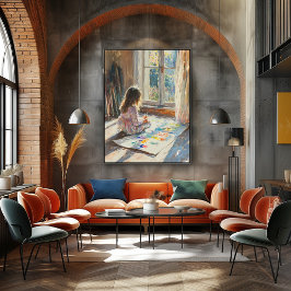 Poster Pintura Infantil em Sala Luminosa - Arte Impressio