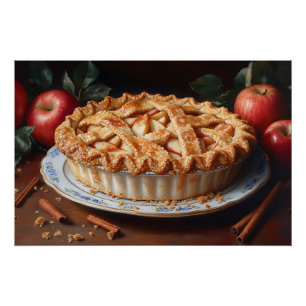 Póster Pintura Inspirada na Pie Vintage da Apple