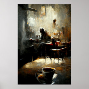 Poster Pintura Inspirada no Jazz no Café Negro