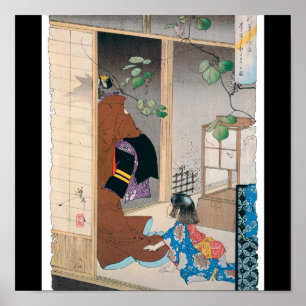 Poster Pintura japonesa antiga do demónio