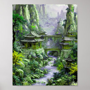 Poster Pintura japonesa Arte Tradicional de Parede Asiáti