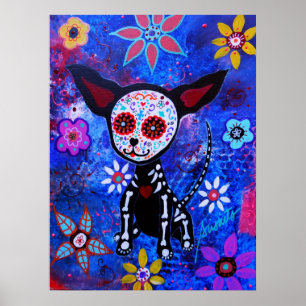 PÓSTER PINTURA MEXICAN CHIHUAHUA DIA DE LOS MUERTOS