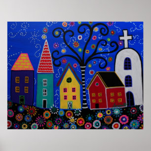 PÓSTER PINTURA MEXICANA DA CIDADE PRISARTS DO POVOADO