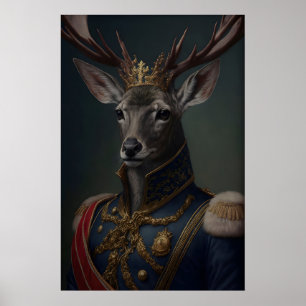 Poster Pintura Militar Vintage Renascença Veado Cervo
