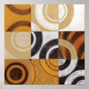 Poster Pintura moderna com Padrões circulares