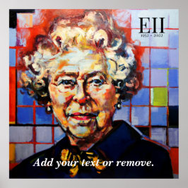 Poster Pintura moderna da Rainha Elizabeth II,