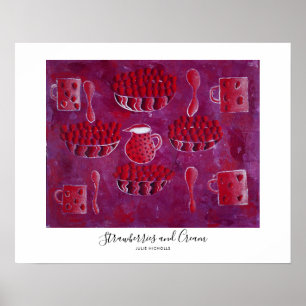 Poster Pintura Morangos e Creme