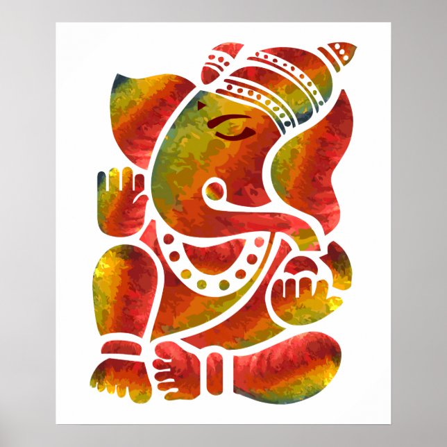 Póster Pintura Multicolor Ganesha (Frente)