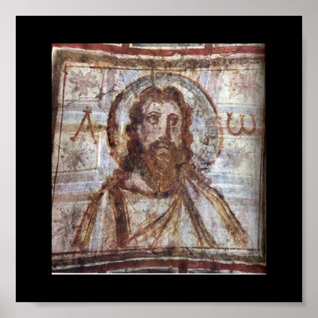 Poster Pintura mural da catacumba de Commodilla. (Frente)