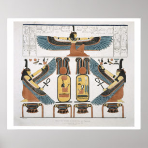 Póster Pintura mural dos túmulos dos reis em Thebes,