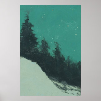 Poster Pintura na Paisagem da Montanha Snowy