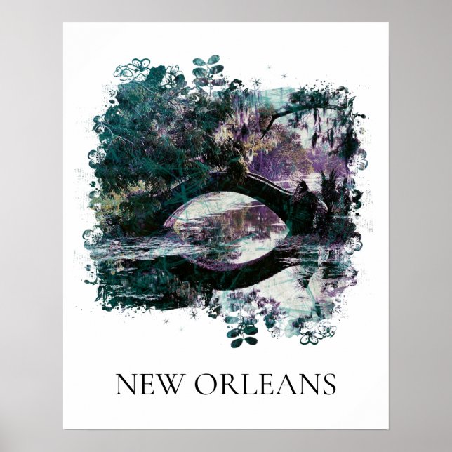 Poster *~* Pintura na ponte do City Park Nova Orleans (Frente)
