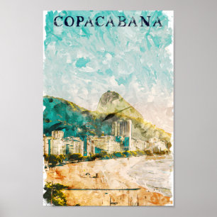 Poster Pintura na praia de Copacabana, Rio de Janeiro