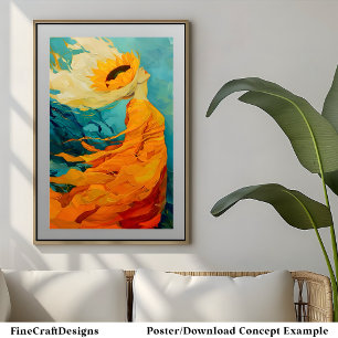 Poster Pintura não usual de Sunflower Hat Moderna