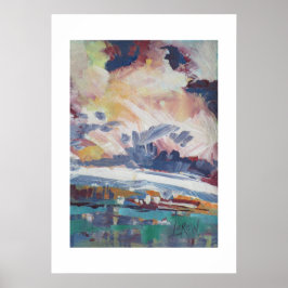 Poster Pintura Nuvens Construindo / Artista Larry Lerew