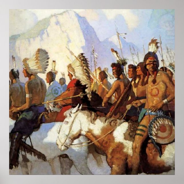 Poster Pintura ocidental de N C Wyeth “A Faction Belicist (Frente)