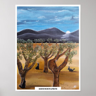 Poster Pintura Olivar de Noche por Alfred Fox