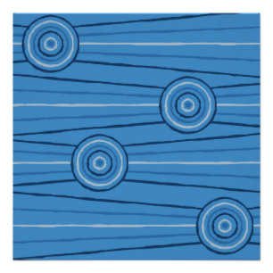 Póster Pintura original em linha e círculo