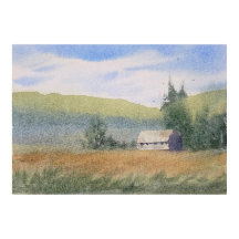 Pintura paisagística em aquarela