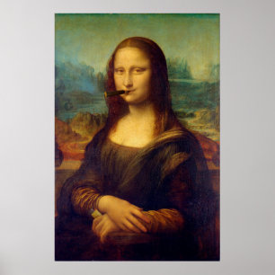 Poster Pintura para fumaça de cigarro Mona Lisa
