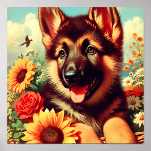Poster Pintura para pinos de German shepherd cômodo